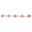Multi Moonstone Plain Rondelle Silver Chain by the Foot 30 pieces - The Bead Traders