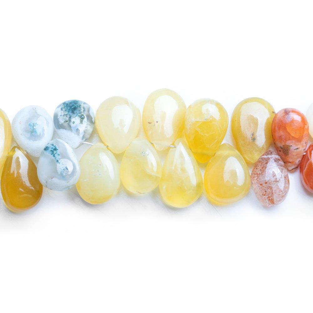 Multi Opal Plain Pear Beads 16 inch 110 pieces - The Bead Traders