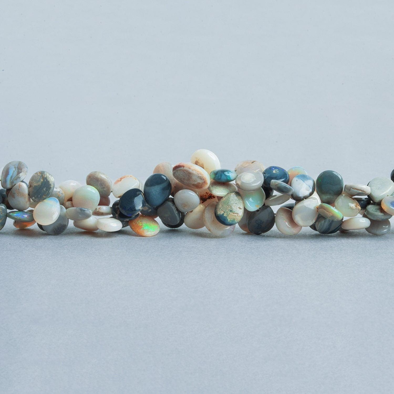 Multi Opal Plain Pears 7.5 inch 60 beads - The Bead Traders