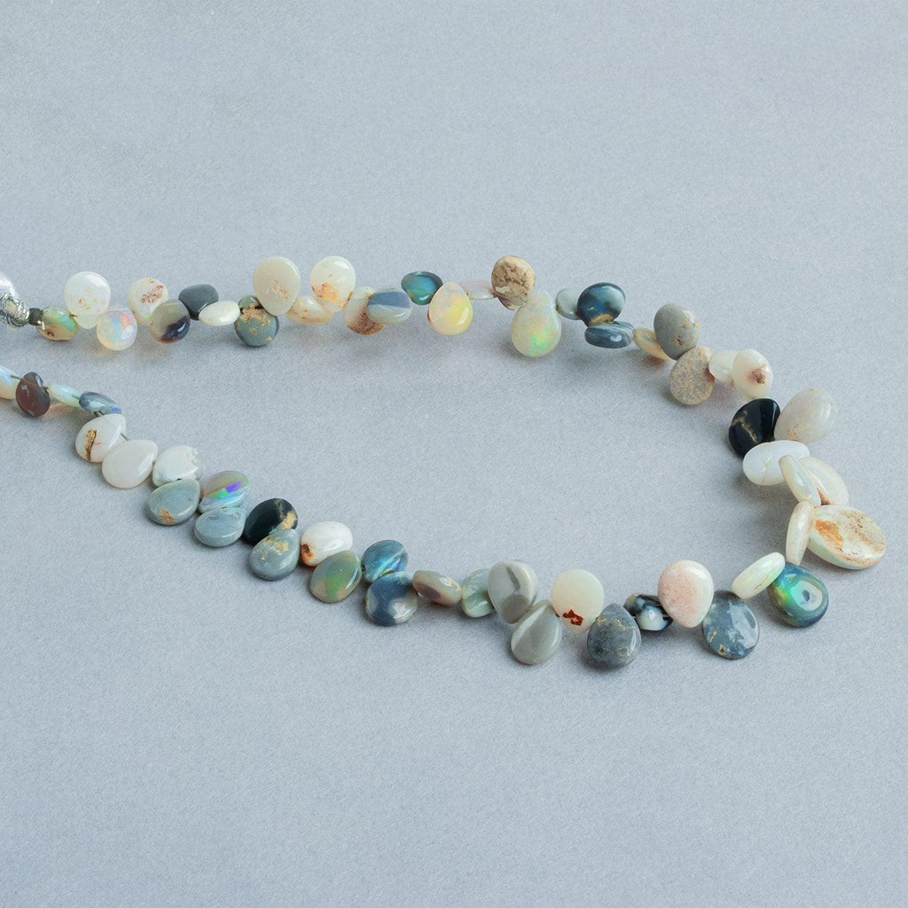 Multi Opal Plain Pears 7.5 inch 60 beads - The Bead Traders