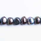 Multi Peacock Side Drilled flat sided Freshwater Pearls 16 inch 79 pieces 6x5mm - 7x5mm - The Bead Traders