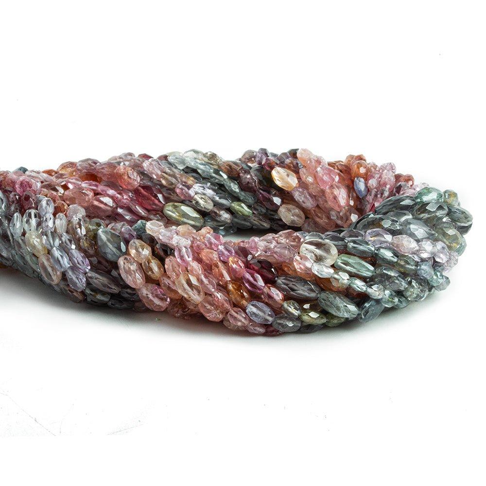 Multi Spinel Faceted Oval Beads 14 inch 60 pieces - The Bead Traders