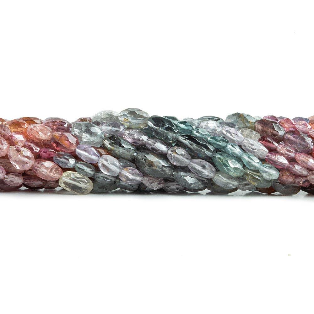 Multi Spinel Faceted Oval Beads 14 inch 60 pieces - The Bead Traders