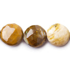 Multi Tonal Brown & Cream Jasper Faceted Coin Beads, 8" length, 14x8-16x9mm, 13 pcs - The Bead Traders