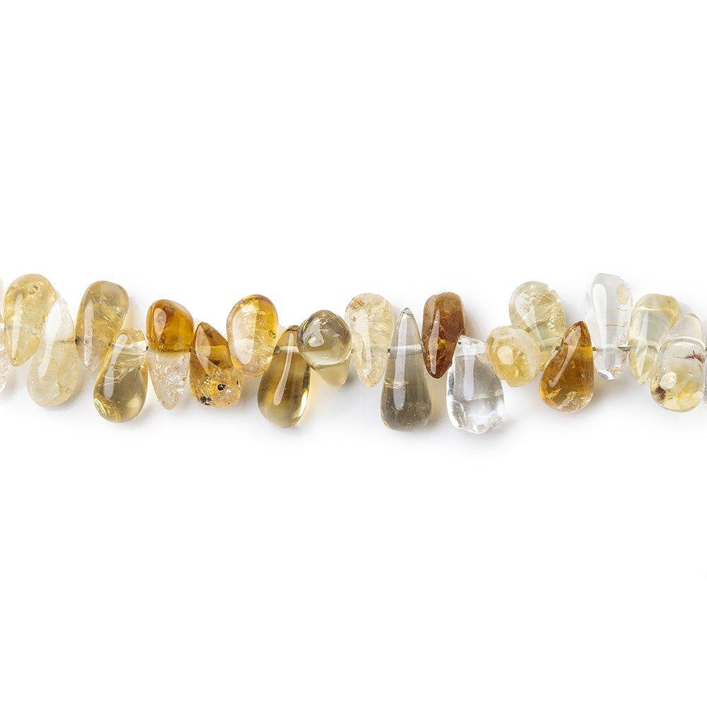 Multi Tonal Citrine Plain Irregular Teardrop Beads 13 inch - The Bead Traders