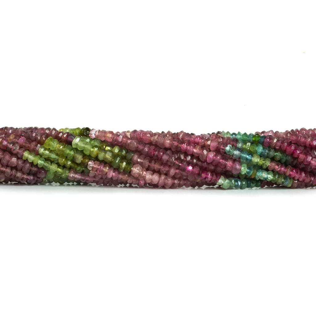 Multi Tourmaline Hand Cut Rondelles 14 inch 170 beads - The Bead Traders