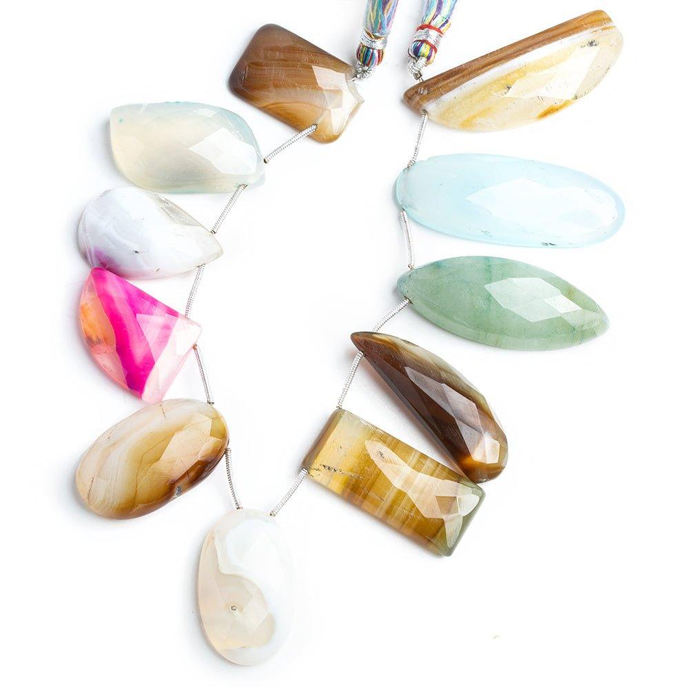 Multicolor Agate Top Drilled Freeshape Beads 8 inch 11 pieces - The Bead Traders