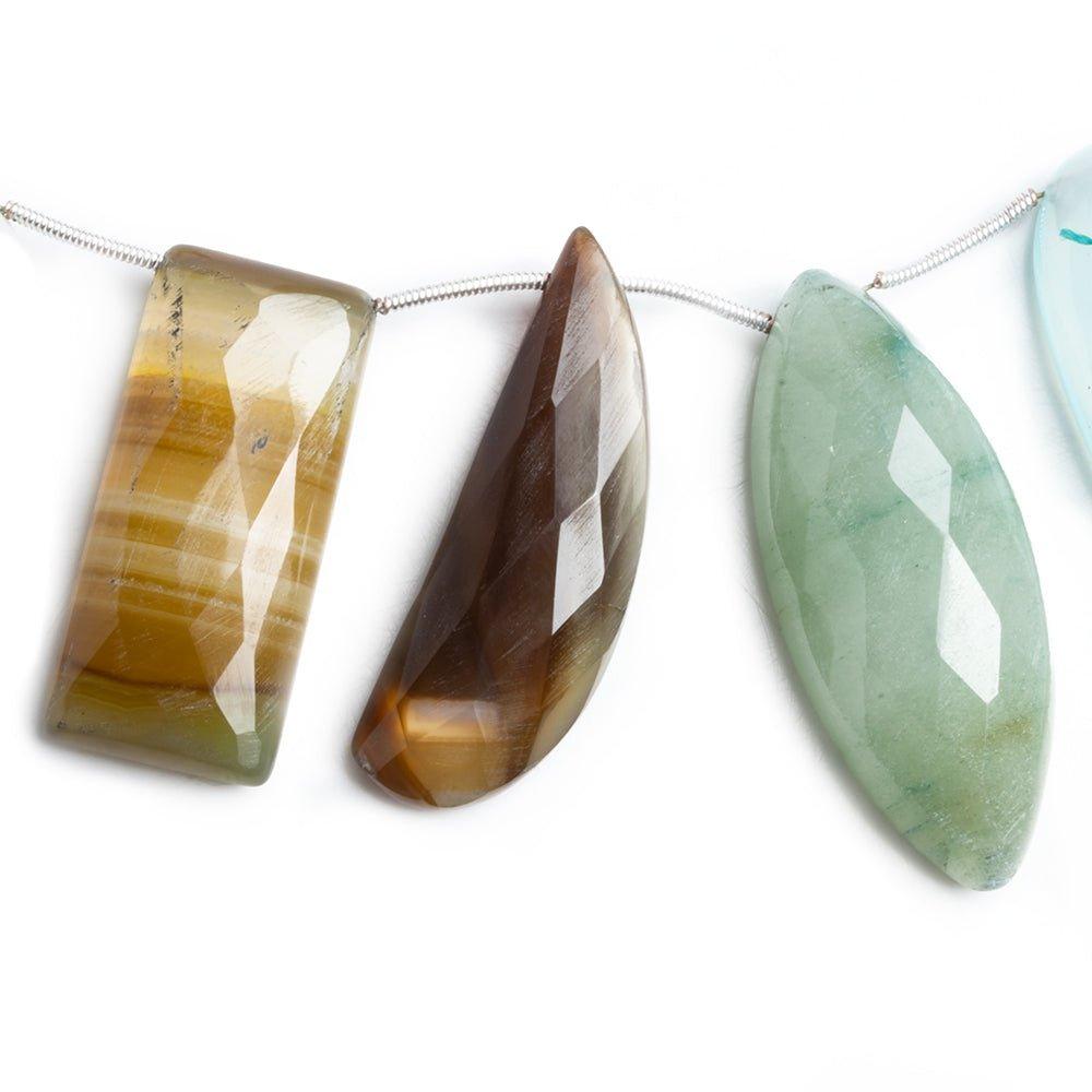 Multicolor Agate Top Drilled Freeshape Beads 8 inch 11 pieces - The Bead Traders