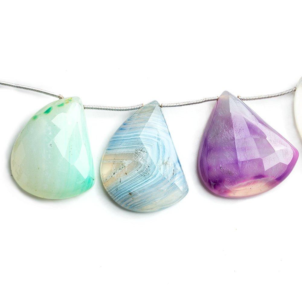 Multicolor Agate Top Drilled Freeshape Beads 8 inch 9 pieces - The Bead Traders