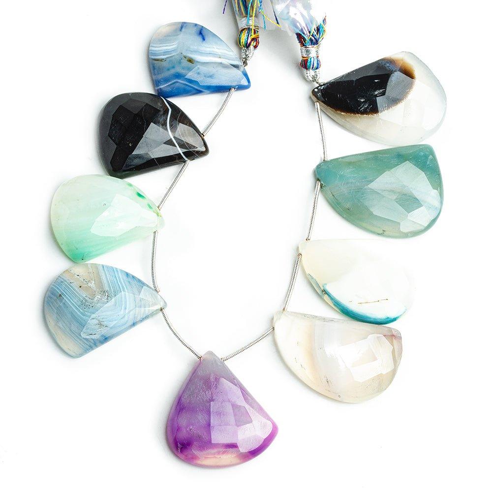 Multicolor Agate Top Drilled Freeshape Beads 8 inch 9 pieces - The Bead Traders