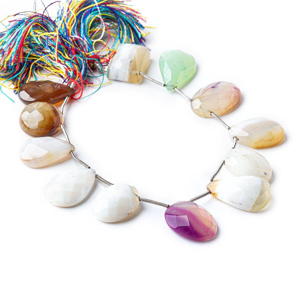 MultiColor Agate Top Drilled Mixed Shapes 12 Beads 16x16-23x14mm size range - The Bead Traders