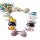 MultiColor Agate Top Drilled Mixed Shapes 14 Beads 14x11-19x12mm size range - The Bead Traders