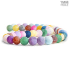 Multicolor Matte Crackled Agate Plain Round Beads 14 inch 45 pieces - The Bead Traders