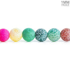 Multicolor Matte Crackled Agate Plain Round Beads 14 inch 45 pieces - The Bead Traders