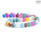 Multicolor Matte Crackled Agate Plain Round Beads 14 inch 45 pieces - The Bead Traders