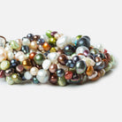 MultiColor Multiple Shape Freshwater Pearls 16 inch 62 pieces - The Bead Traders