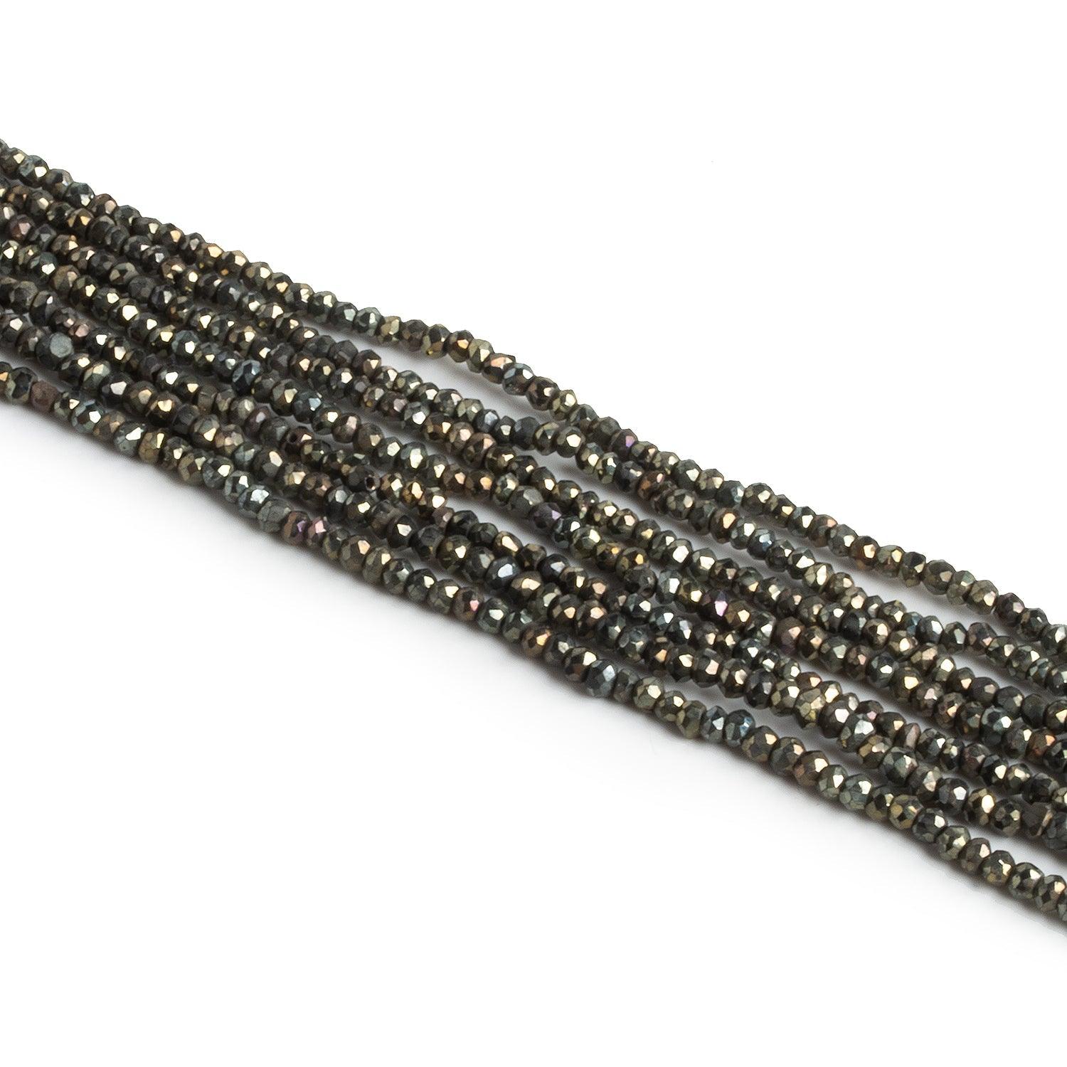 Mystic Black Spinel Faceted Rondelles - Lot of 7 - The Bead Traders