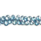 Mystic Blue Topaz Faceted Pear Beads 8 inch 60 pieces - The Bead Traders