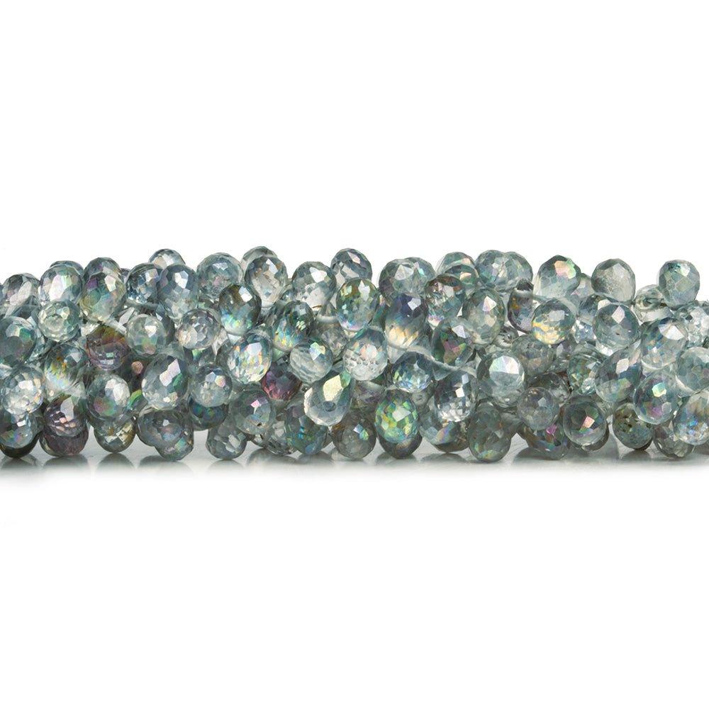 Mystic Blue Topaz Faceted Teardrop Beads 8 inch 95 pieces - The Bead Traders