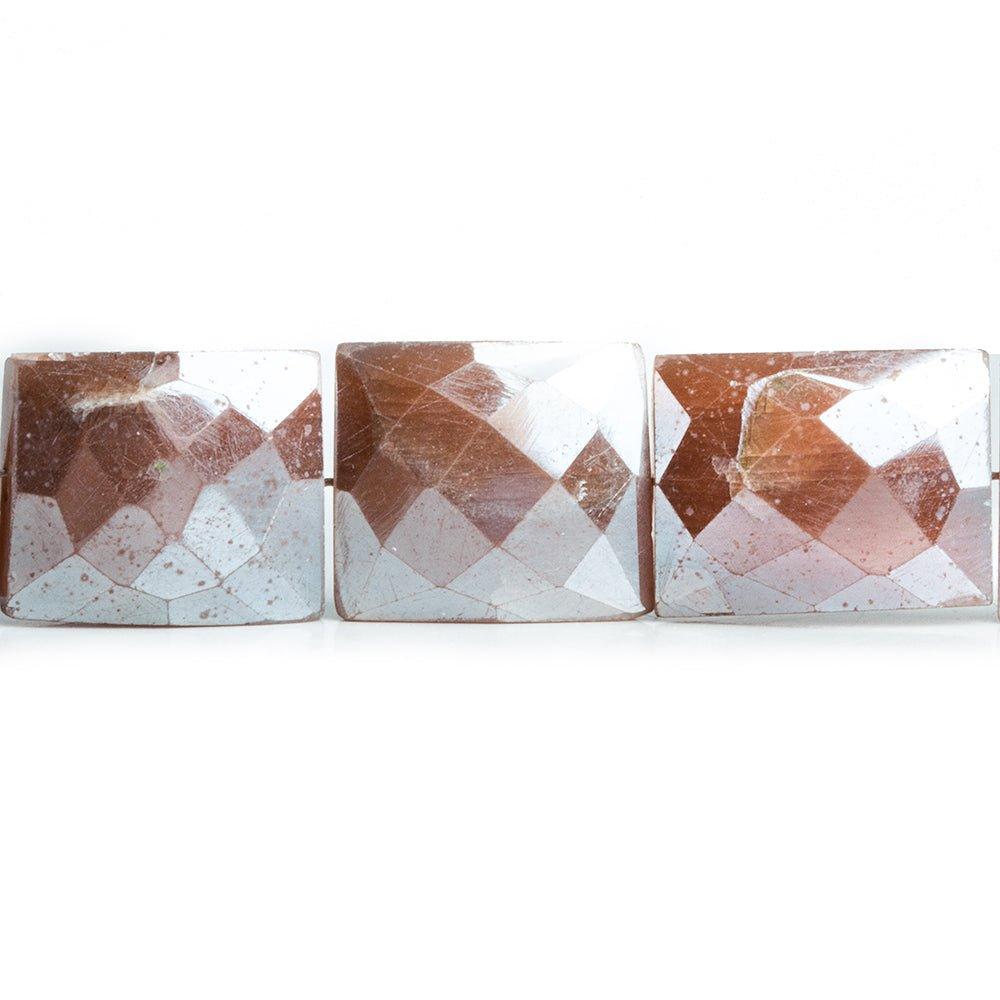 Mystic Dark Peach Moonstone Faceted Rectangle Beads 8 inch 17 pieces - The Bead Traders