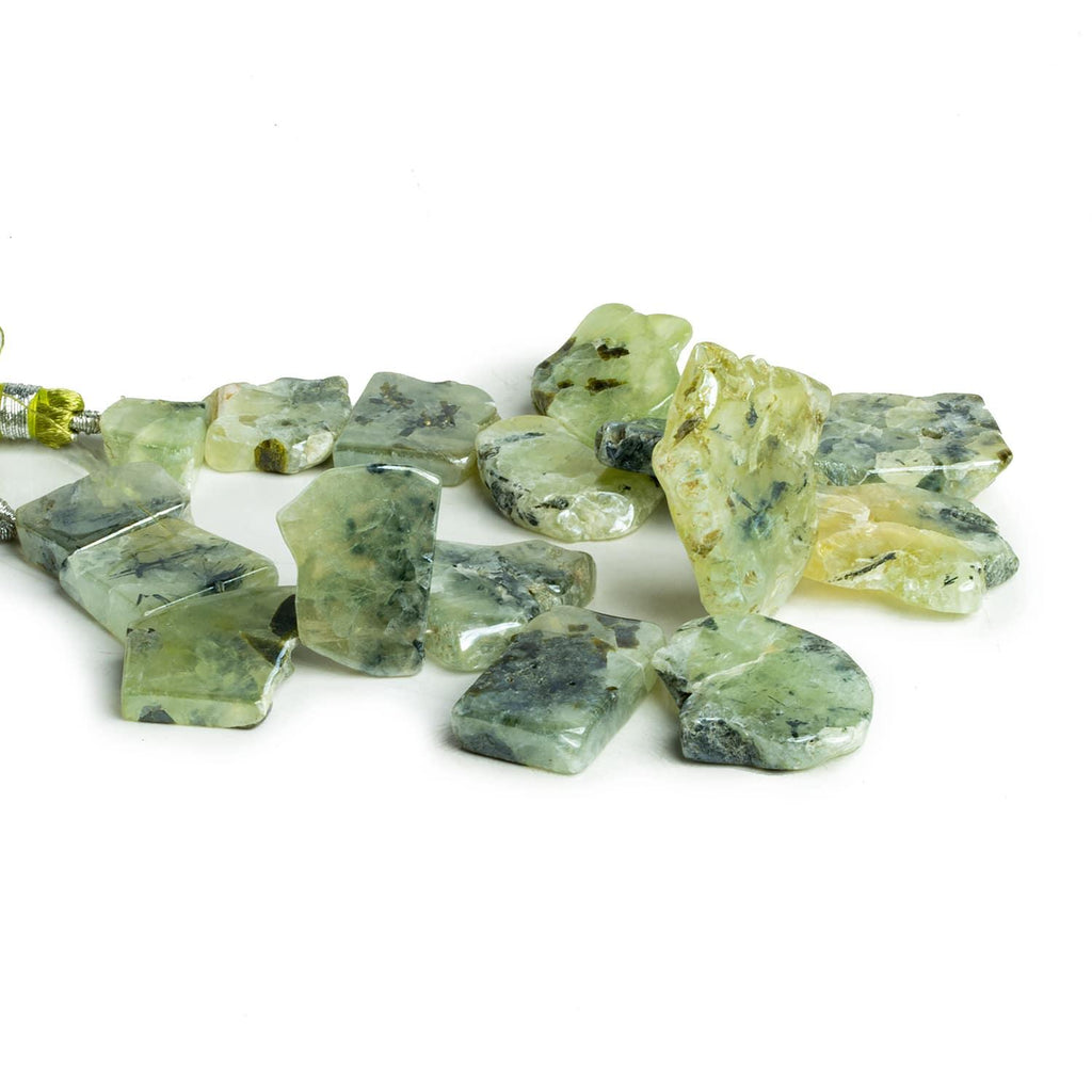 Mystic Dendritic Prehnite Slice Beads 7.5 inch 15 pieces - The Bead Traders
