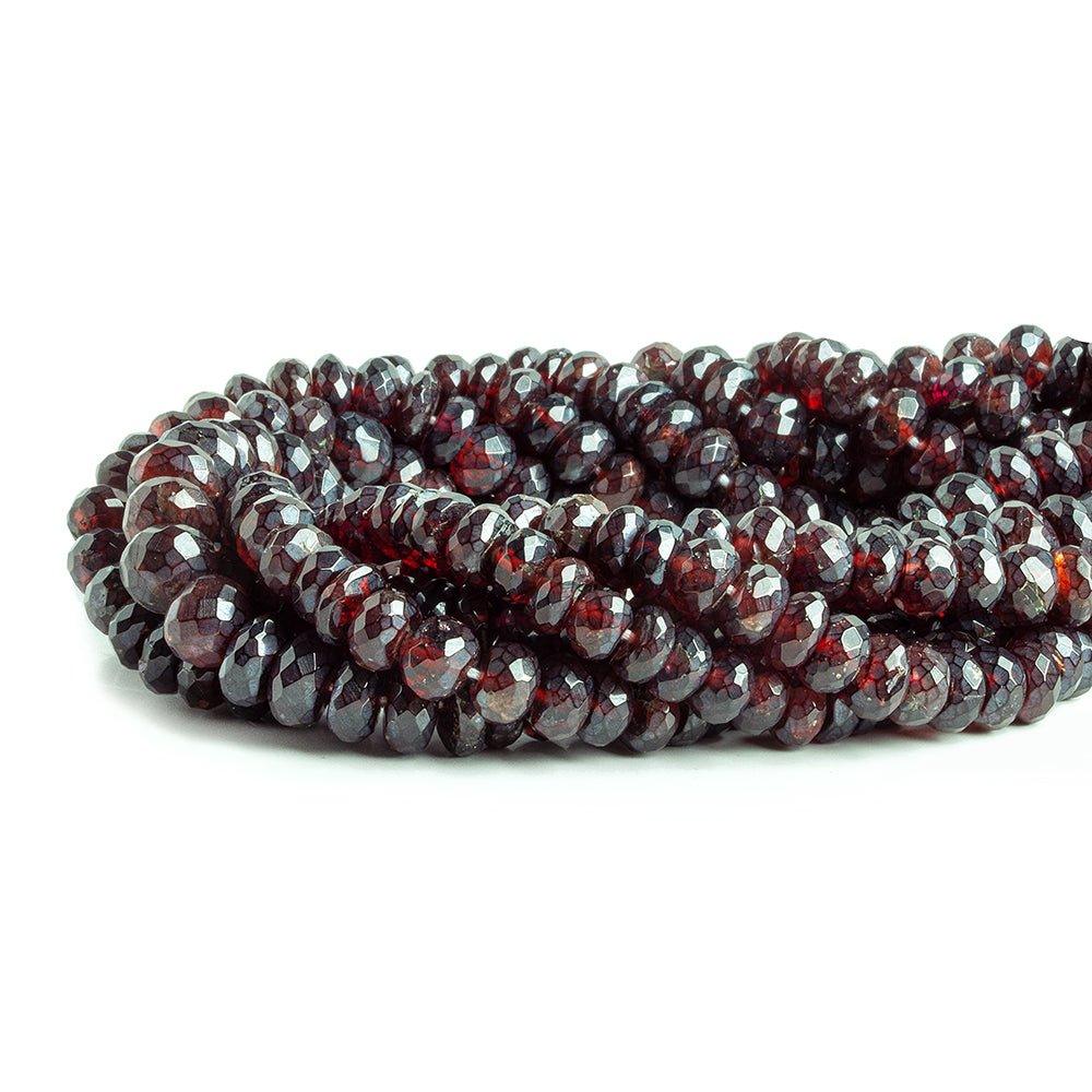 Mystic Garnet faceted rondelles 14 inch 79 large hole beads 7-8mm diameter - The Bead Traders