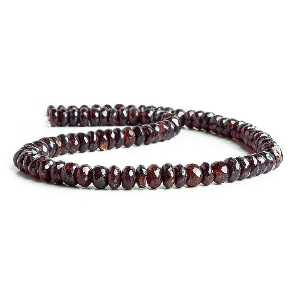 Mystic Garnet faceted rondelles 14 inch 79 large hole beads 7-8mm diameter - The Bead Traders