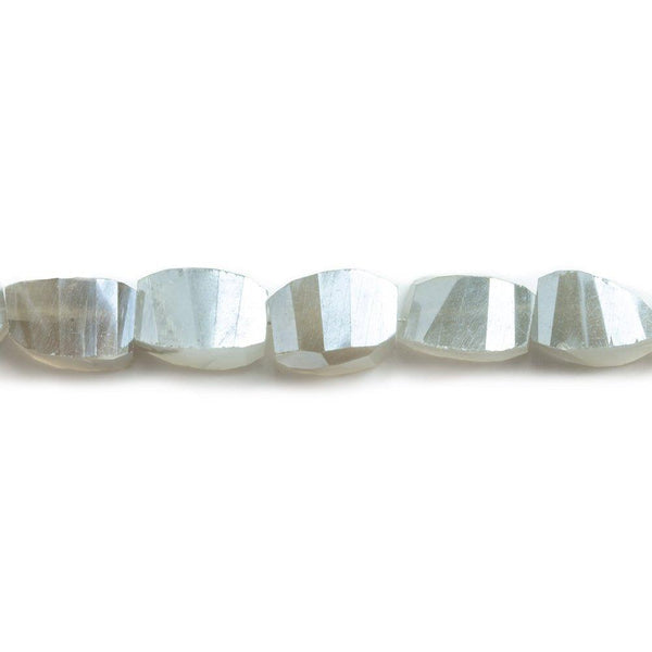 Mystic Gray Moonstone Faceted Twist Beads 8 inch 17 pieces