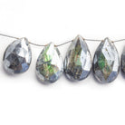 Mystic Labradorite Faceted Pear Beads 8 inch 13 pieces - The Bead Traders