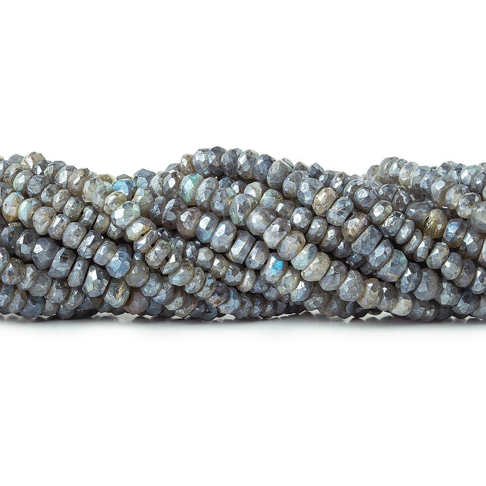 Mystic Labradorite faceted rondelle 13 inch 114 beads - The Bead Traders