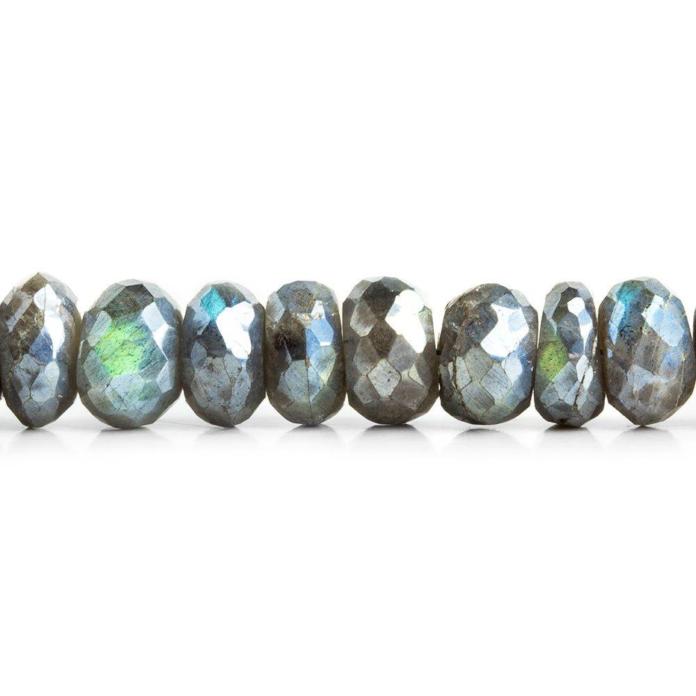 Mystic Labradorite Faceted Rondelle Beads 7.5 inch 35 pieces - The Bead Traders