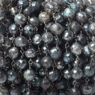 Mystic Labradorite faceted round Black Gold plated Chain by the foot 20 pcs - The Bead Traders
