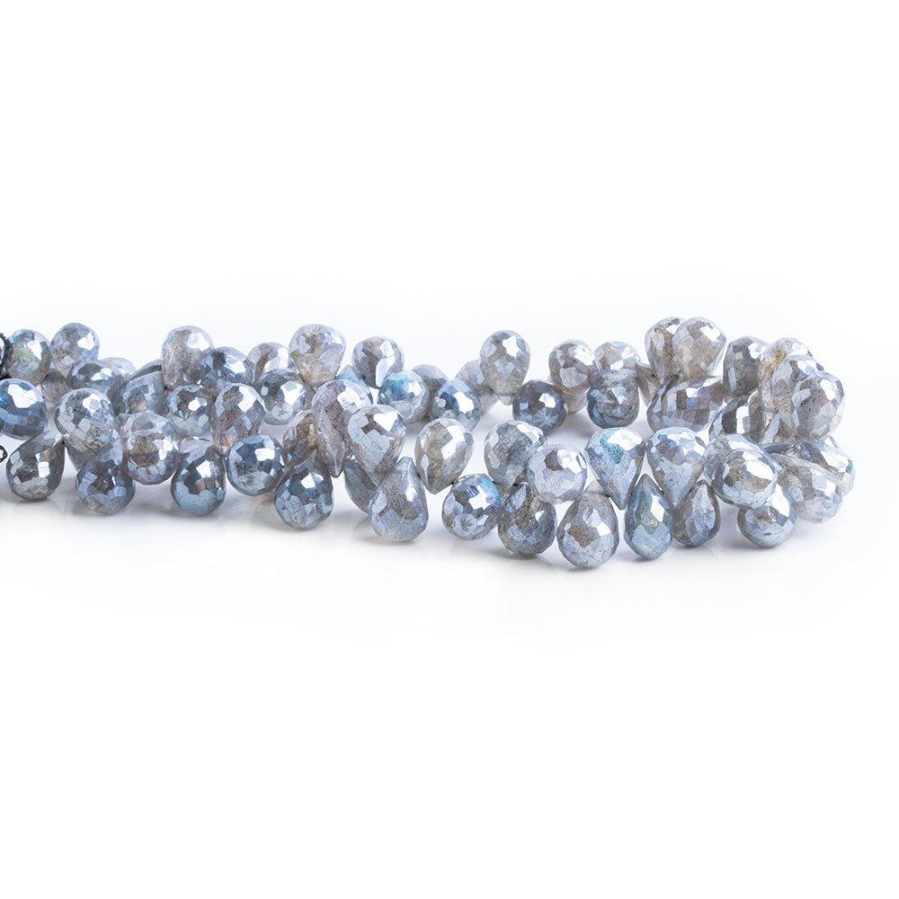 Mystic Labradorite Faceted Teardrop Beads 8 inch 75 pieces - The Bead Traders