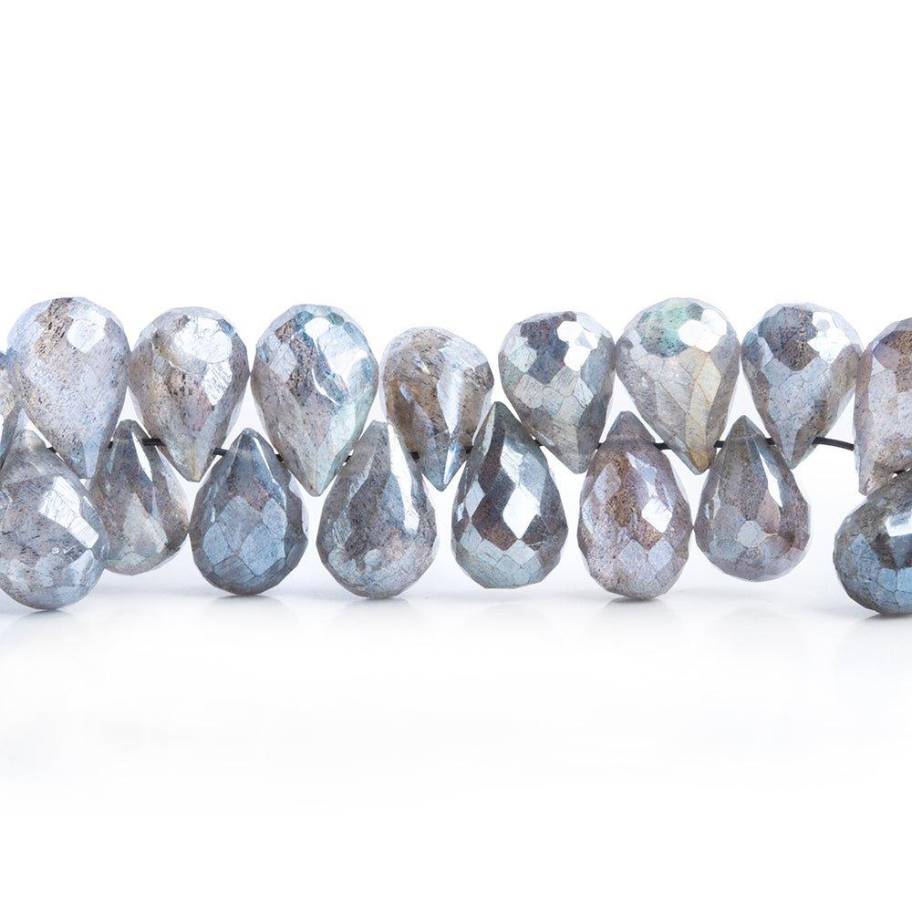 Mystic Labradorite Faceted Teardrop Beads 8 inch 75 pieces - The Bead Traders