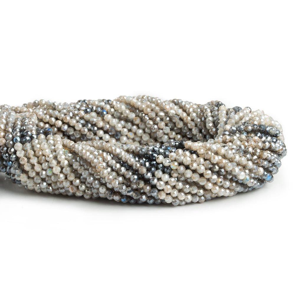 Mystic Labradorite Microfaceted Round Beads 12 inch 120 pieces - The Bead Traders