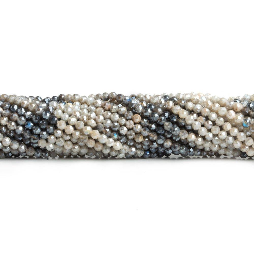 Mystic Labradorite Microfaceted Round Beads 12 inch 120 pieces - The Bead Traders