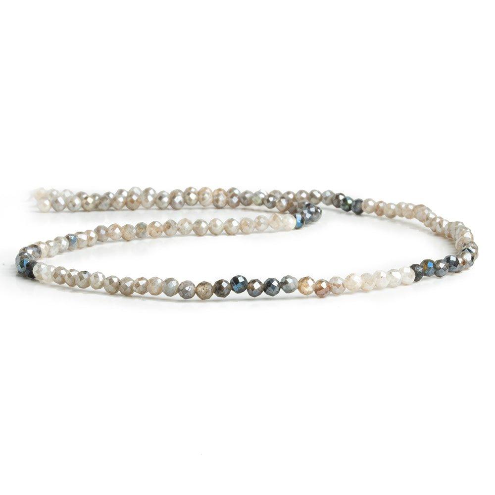 Mystic Labradorite Microfaceted Round Beads 12 inch 120 pieces - The Bead Traders