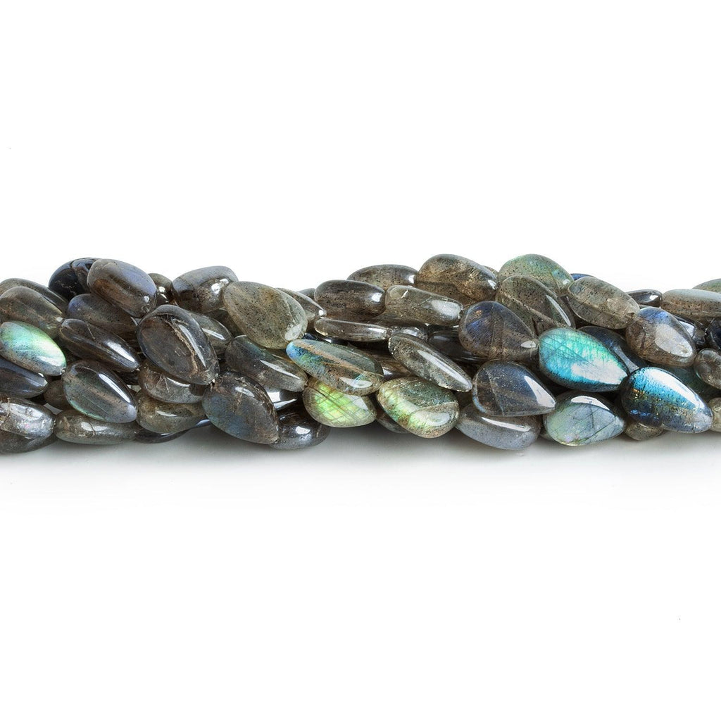 Mystic Labradorite plain pear beads 8 inch 20 pieces - The Bead Traders