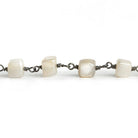 Mystic Moonstone Cube Black Gold Chain by the Foot 22 pieces - The Bead Traders