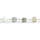 Mystic Moonstone Cube Silver Plated Chain by the Foot 23 pieces - The Bead Traders