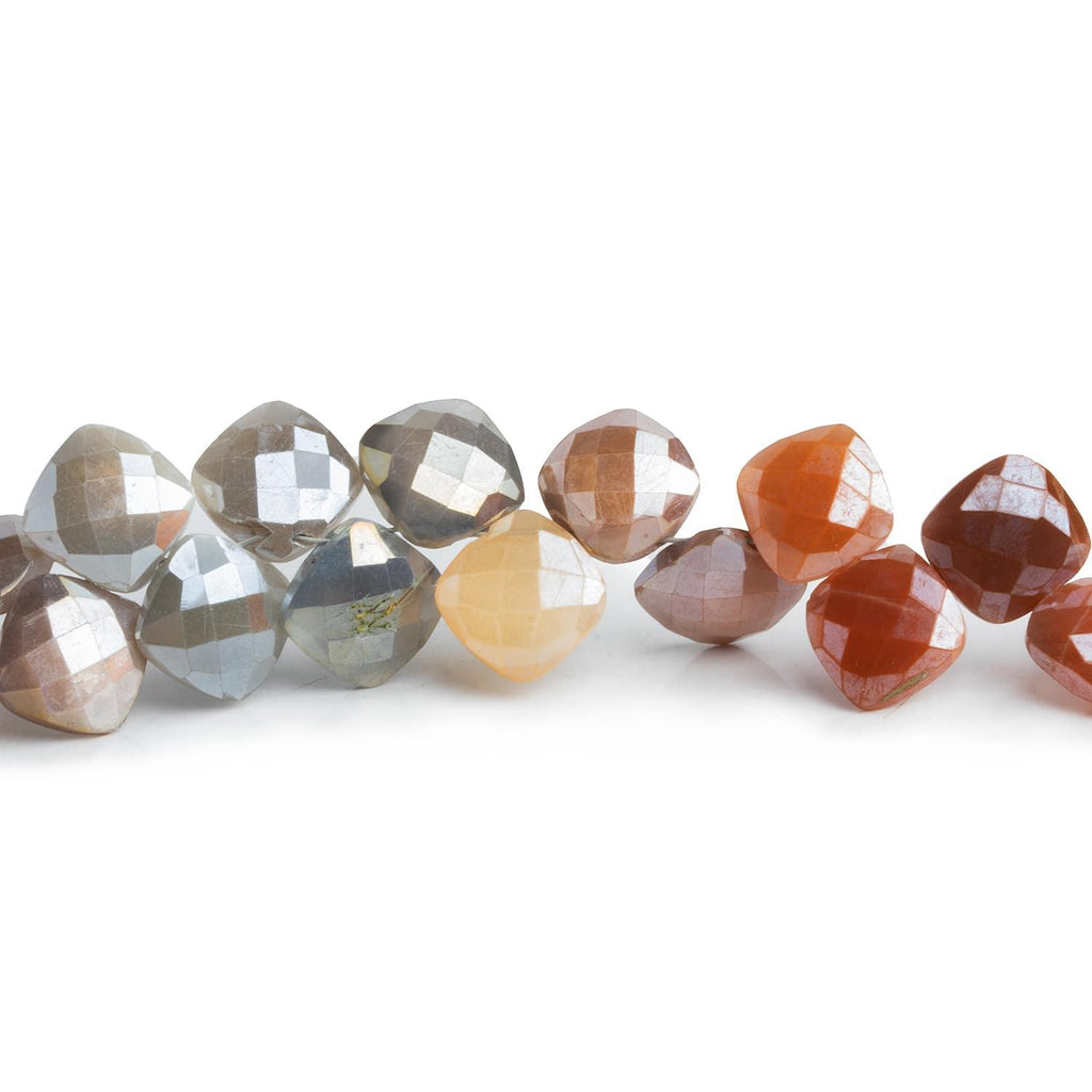 Mystic Moonstone Faceted Pillows 8 inch 36 beads - The Bead Traders