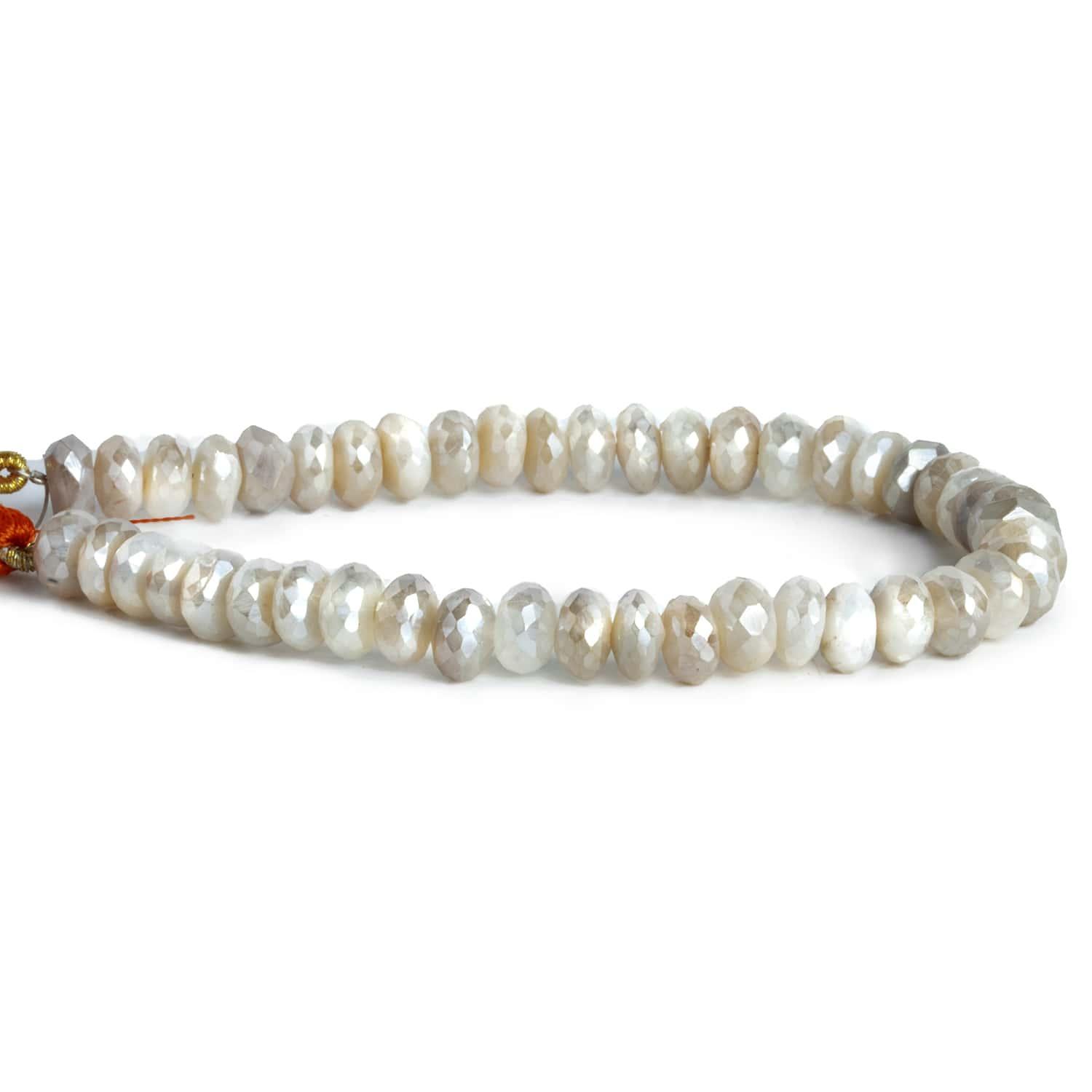 Mystic Multi Color Light Moonstone Rondelles 8 inch 45 beads - The Bead Traders