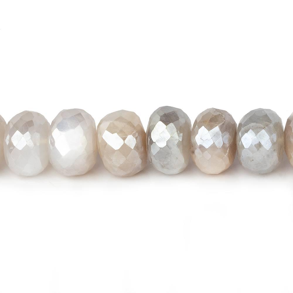 Mystic Multi Color Moonstone faceted rondelles 14 inch 48 beads - The Bead Traders