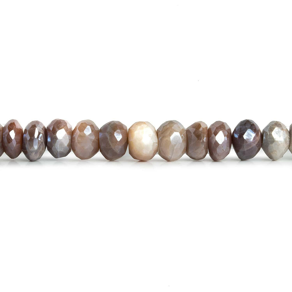 Mystic Multi Color Moonstone Rondelles 8 inch 39 beads - The Bead Traders