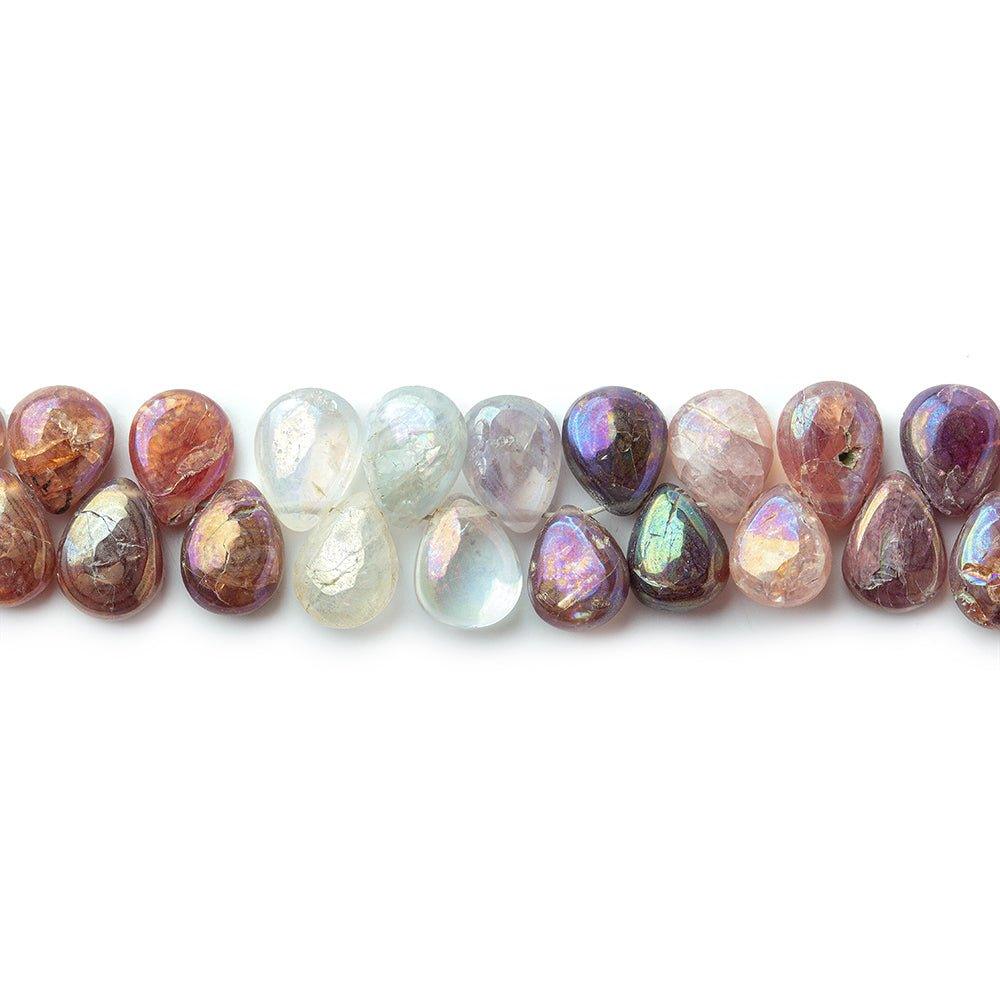 Mystic Multi Color Spinel plain pears 8 inch 60 beads 7x6mm - 8x6mm - The Bead Traders