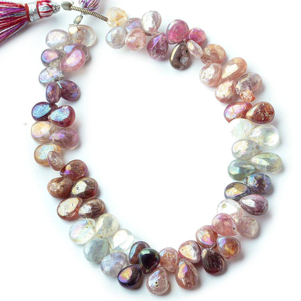 Mystic Multi Color Spinel plain pears 8 inch 60 beads 7x6mm - 8x6mm - The Bead Traders