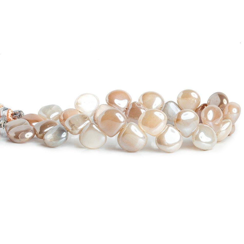 Mystic Multi Moonstone Plain Heart Beads 7.5 inch 28 pieces - The Bead Traders