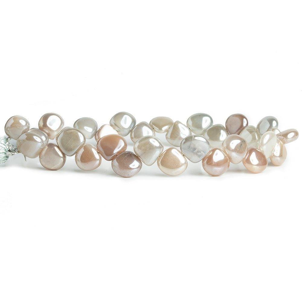 Mystic Multi Moonstone Plain Heart Beads 7.5 inch 30 pieces - The Bead Traders