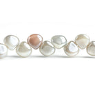 Mystic Multi Moonstone Plain Heart Beads 7.5 inch 30 pieces - The Bead Traders
