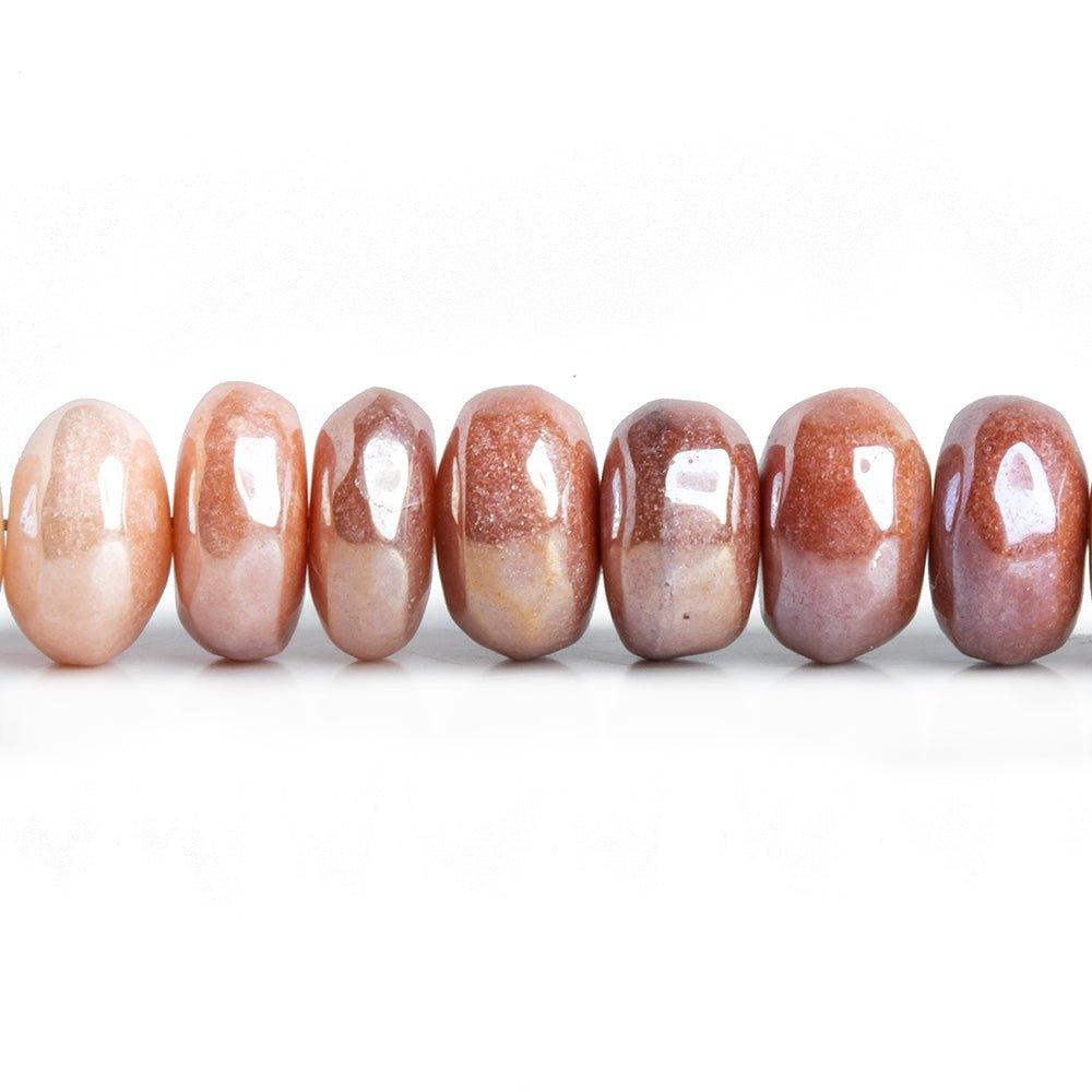 Mystic Multi Moonstone Plain Rondelle Beads 8 inch 38 pieces - The Bead Traders